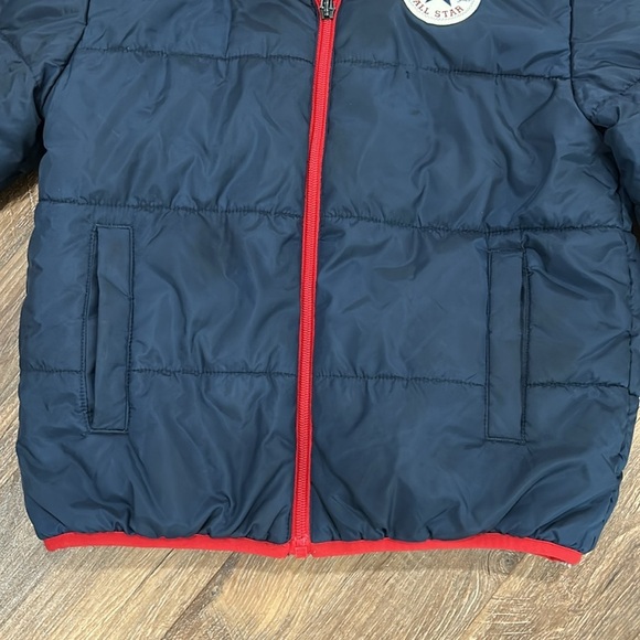 Converse All Star Boys Quilted Jacket S 8-10yrs Blue Hood Zipper Chuck Taylor - Picture 4 of 16